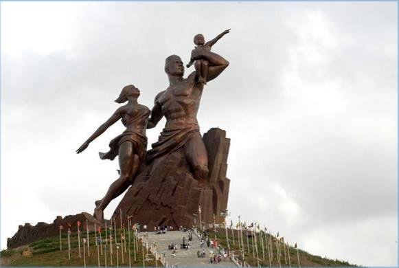 three times taller than the Empire State building..The African renaissance monument statue in Dakar Senegal Africa ..