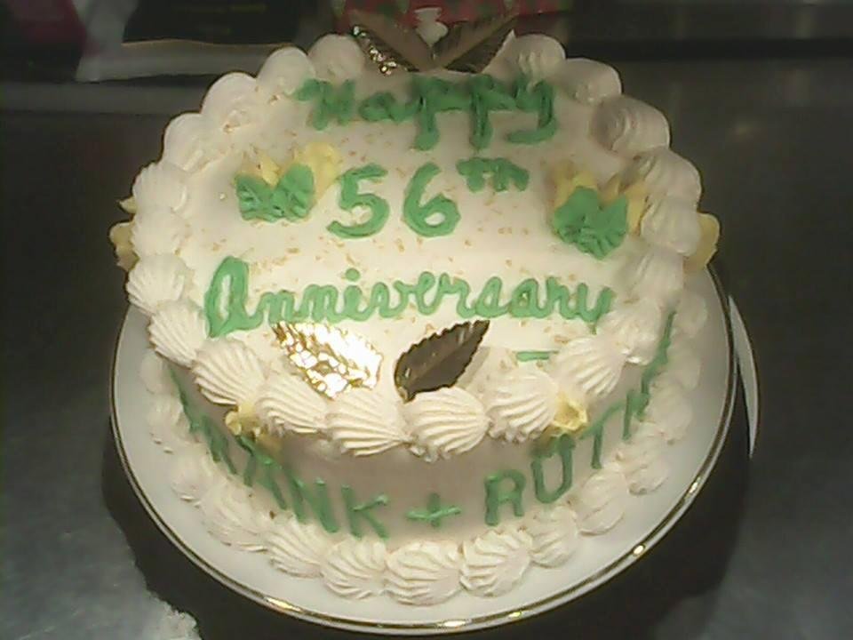 This is a anniversy cake Fred made for Frank and Ruth Wallace .It is there 56th anniversy tomorrowNews Year Day