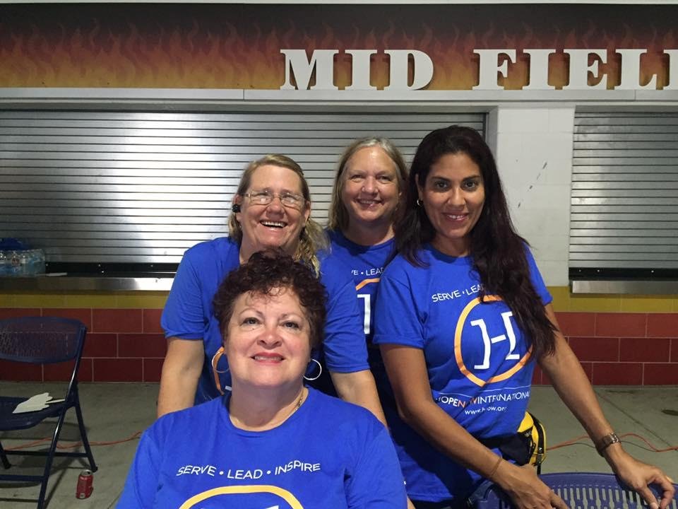 Waiting for the kids to arrive at the Back to School Bash!