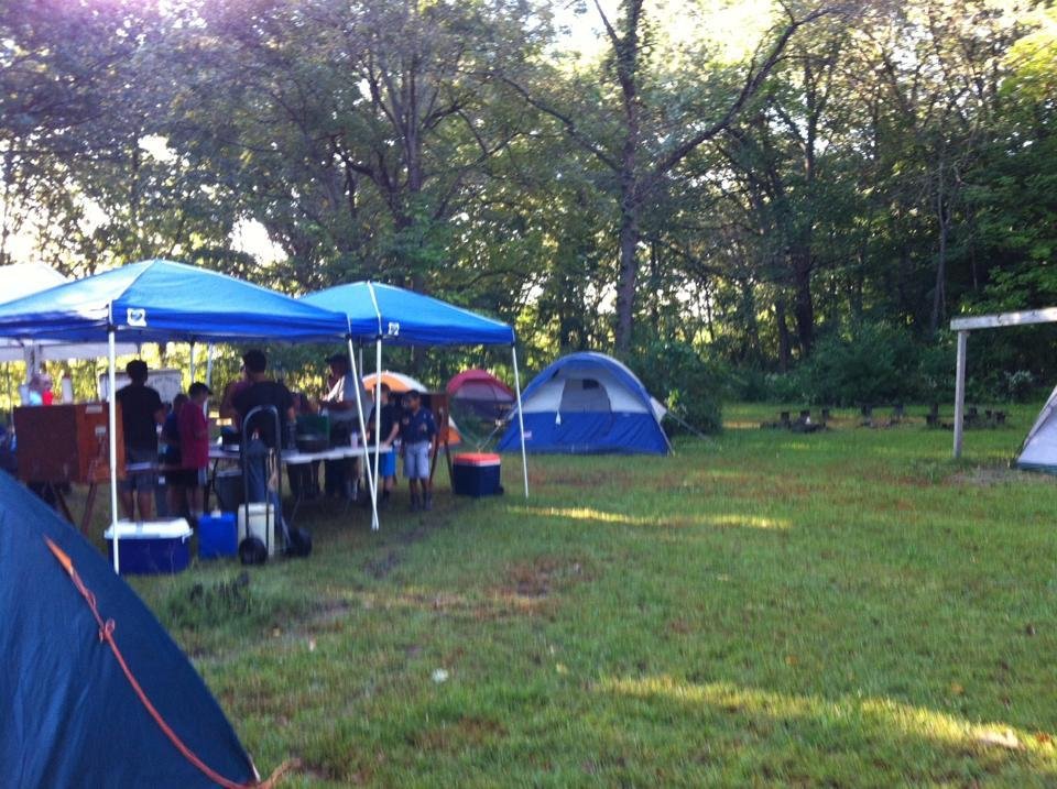 Thanks for the birthday wishes again! The picture is my damp home for the weekend at rainbow scout camp.