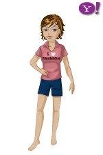 Avatar has "I Love Fashion" T-Shirt, Blue Shorts.