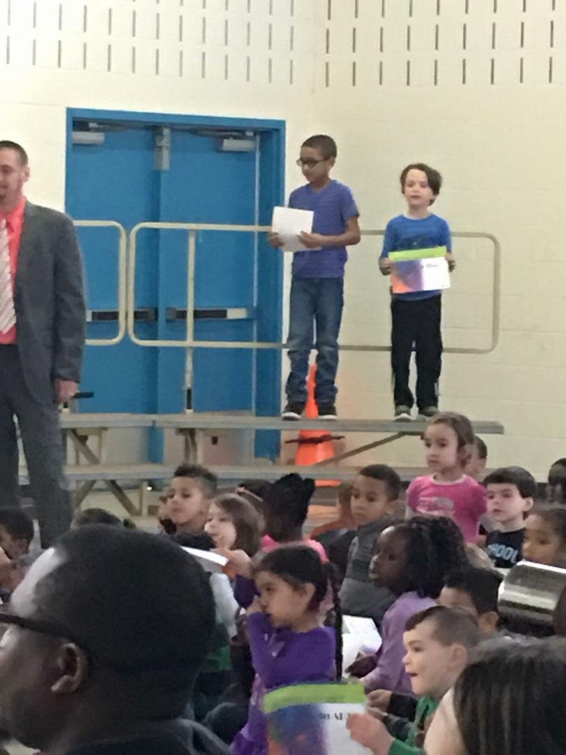 Bryson getting a award at school