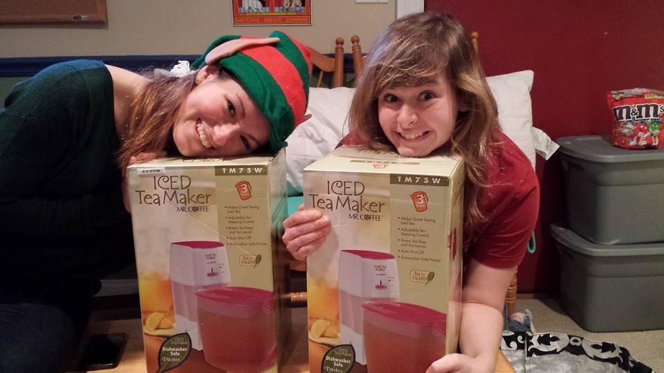 Kim and Soph--Two cuties on Christmas!! MFIT will be going to college with the girls! !!
