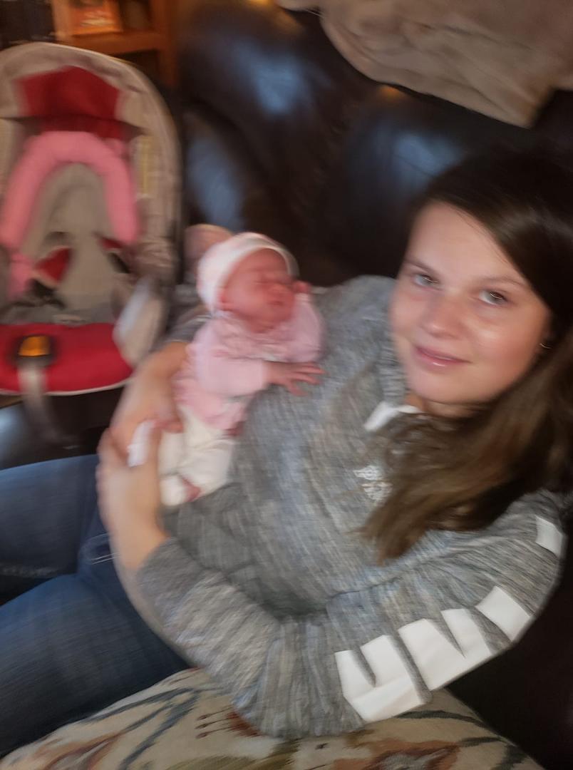 My beautiful granddaughter with my beautiful great granddaughter.