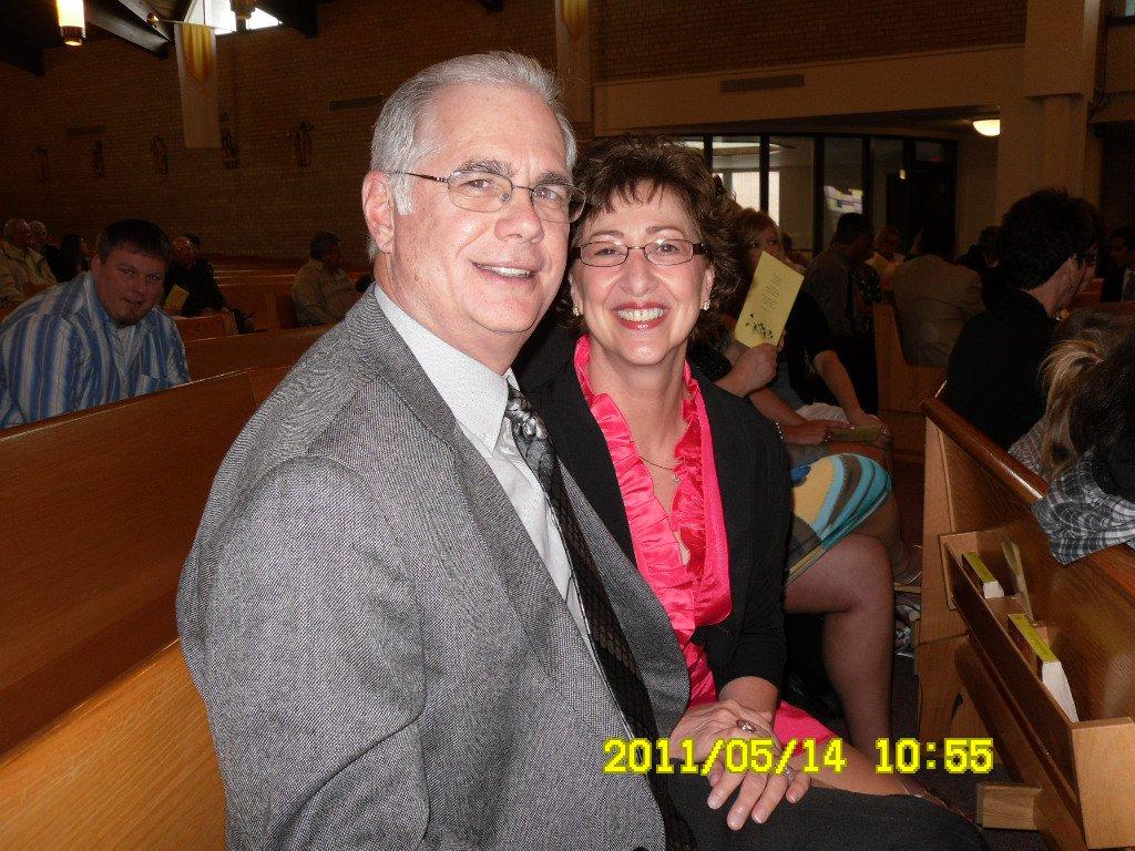 The Smith's (Jack & Steph) at St. Patrick's Church - Onalaska, WI attending Jeff & Chastity's wedding.