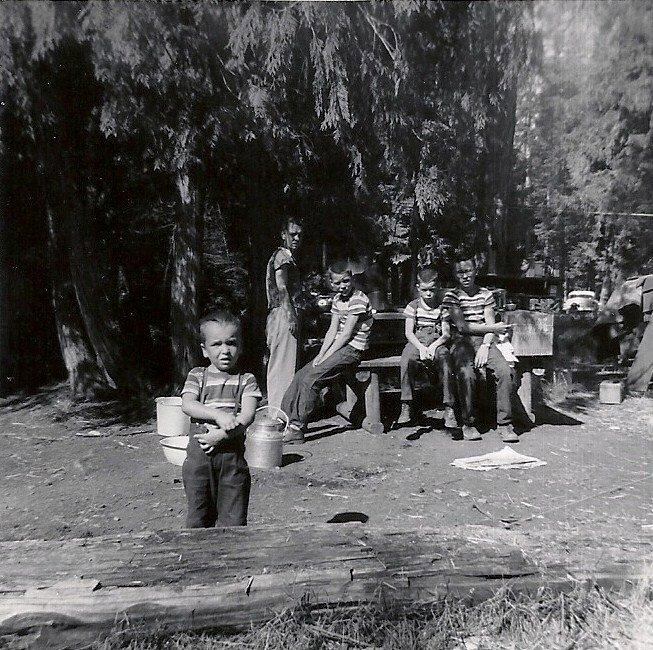 Camping when we were kids.

L-R  Randy J, Mom, Ron, Roger, & Dick.
