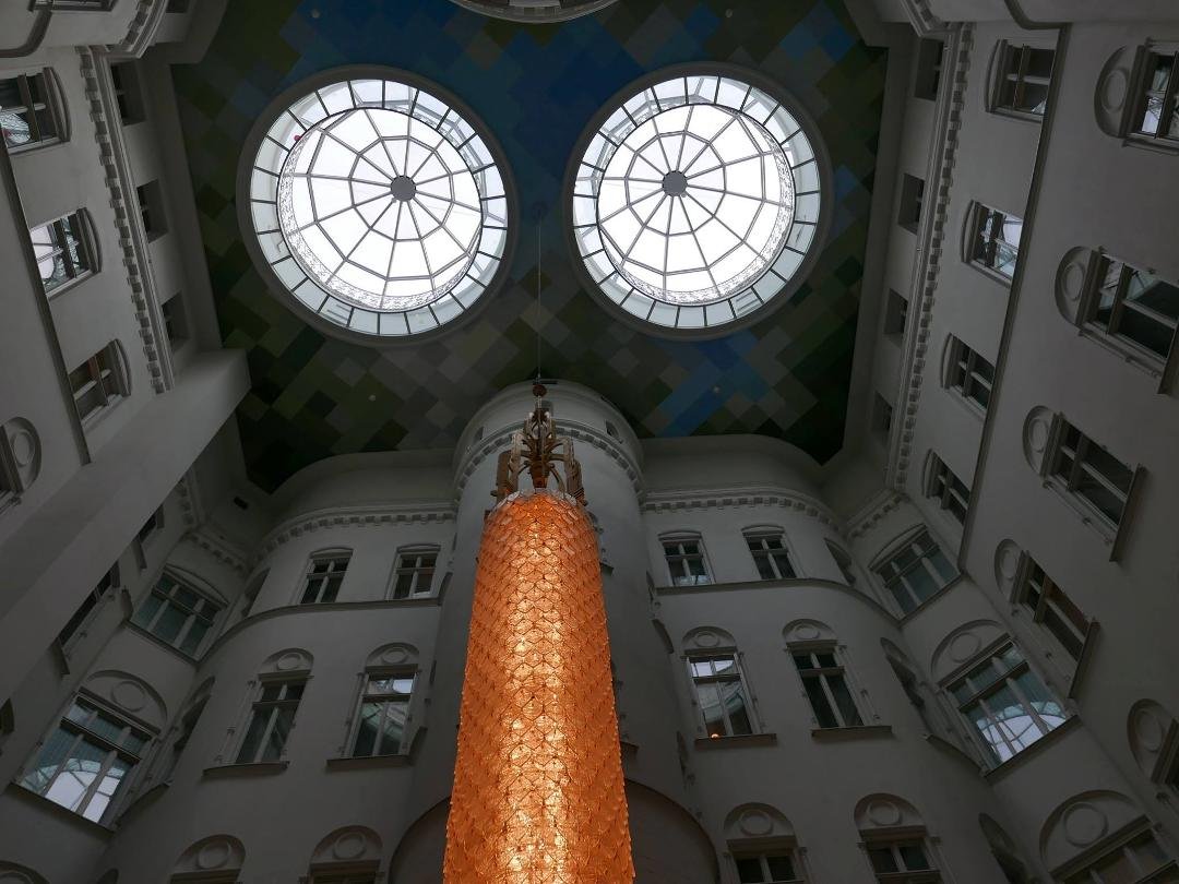 Kreditbanken atrium in Norrmalmstorg Square in Stockholm. This bank is the scene of the crime giving rise to the Stockholm Syndrome. Interesting metaphor?