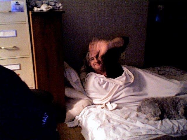Art in his favorite position.