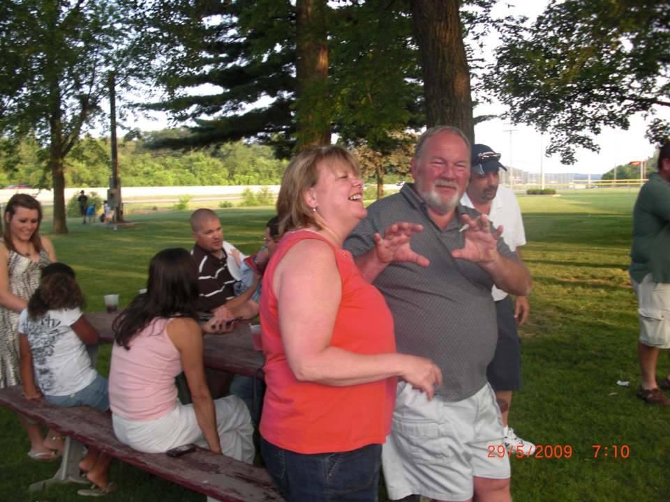 Chuck was always doing something to make people laugh. Can you guess where those hands are going?