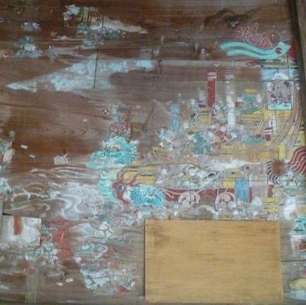 New unfinished work in shrine art preservation series.  This from temple in Nino , Fukuoka prefecture. #goggleworkscenterforthearts #goggleworksgalleries #goggleworksstudioartists #alancernak.com#lilycernak#tenjinyamaartstu