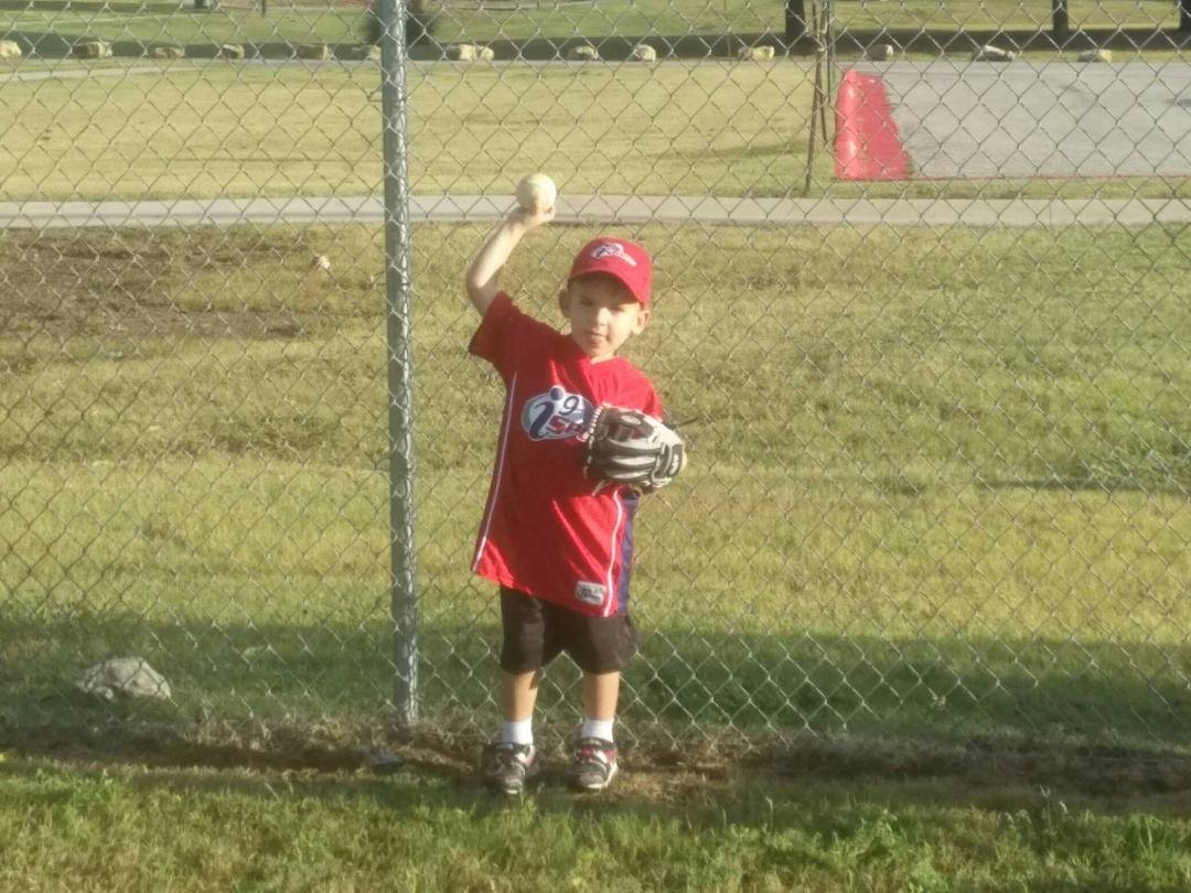 Grandson at T-Ball practice.