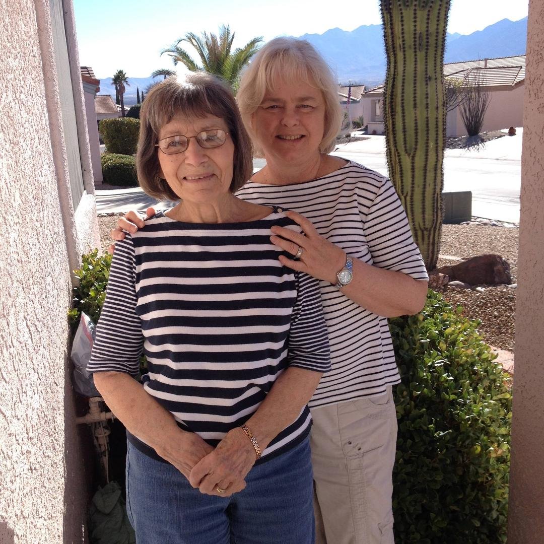 with mom in green valley