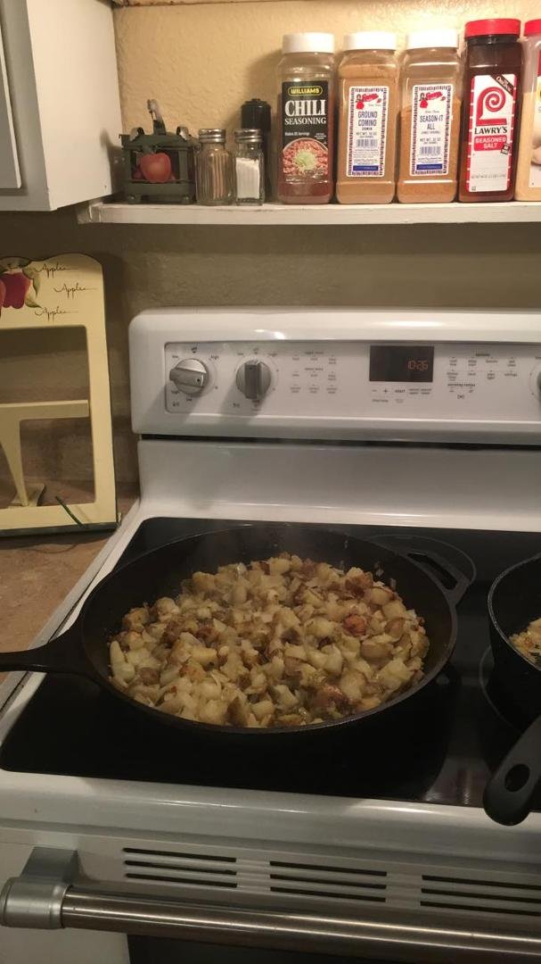 Starting breakfast for the family