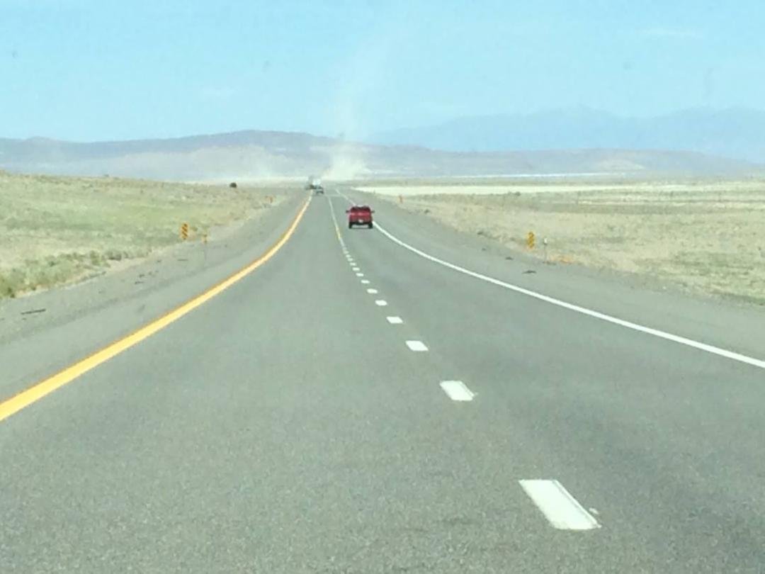 The road goes on. Prison in Lovelock.