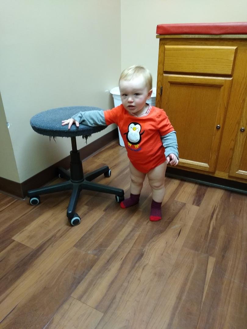 If I stay here the mean ole nurse won't get me!