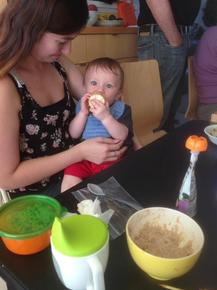 My grandson Mark eating some corn!