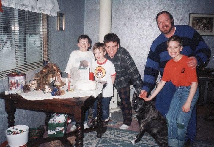 "Throwback" pic of 1997 Christmas. Us guys and our bestest dog ever, Tiga.