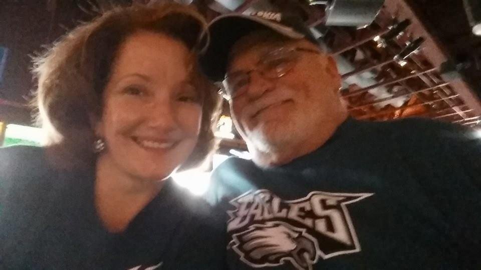 Having lunch with Susan at Chickie&Petes, waiting for the Eagles, go Birds!