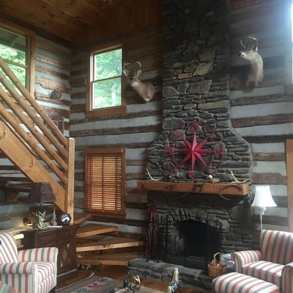 If you are going to have a cabin in the mountains the rules require at least one animal head. In order to comply we now have two.
