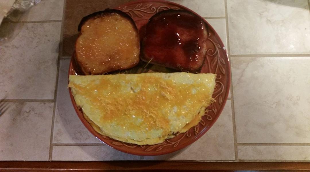 Made omlettes with my new skillet Lisa bought me!