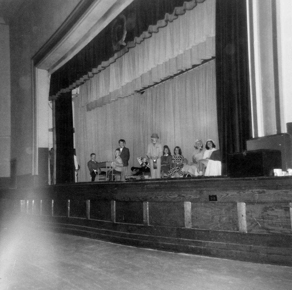 This is a picture of the Centerville-Abington Annex Auditorium before it got remodeled into a general purpose room and a computer lab. It had a very high ceiling with the balacony showing for the 3rd floor back then. :)