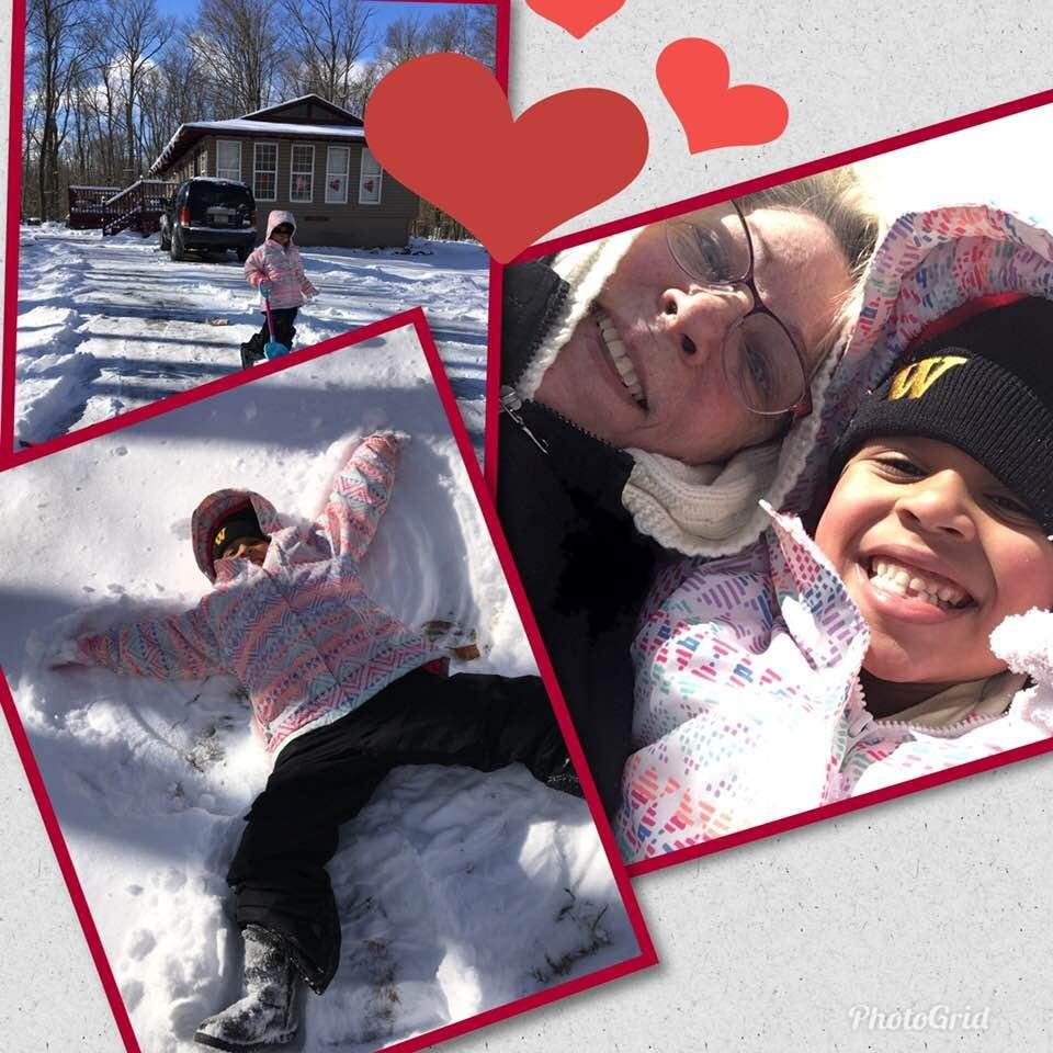 My help yesterday shoveling the driveway hot cocoa afterwards great day ❤️