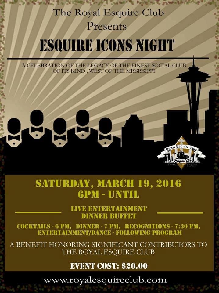I would like to invite my local Facebook Friends to the Royal Esquire Club's benefit: Honoring Significant Contributors to the Royal Esquire Club.
DATE: MARCH 19, 2016
DONATION: $20.00 TICKETS IN ADVANCE
TIME: OPENS 6:00
