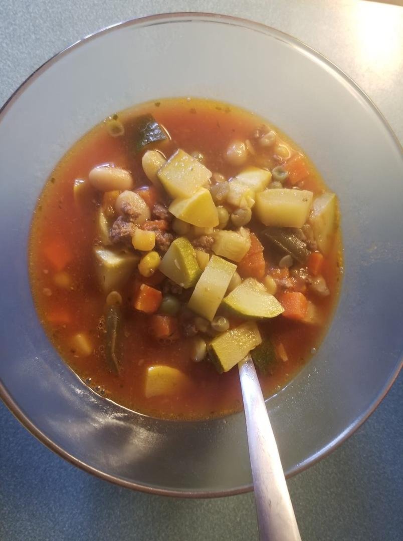 Home made Minestrone soup.