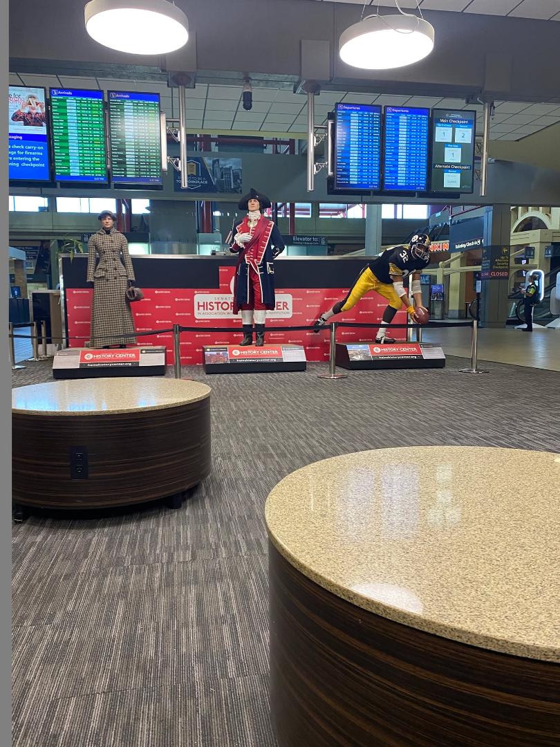 Went to Pittsburg Airport and saw a historical display.... is that a Steelers' thing?