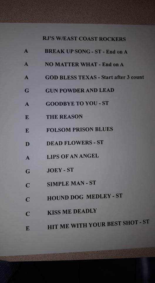 Here is RJ's list we agreed upon last night.