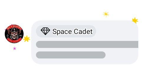 With Daniel Gossard – I just earned their Space Cadet badge! 🎉