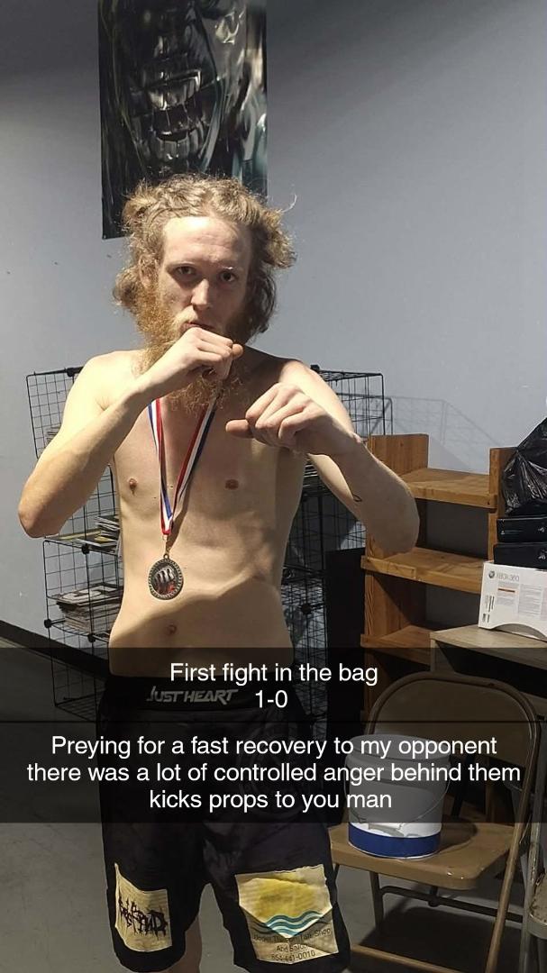 Last night I took my first kickboxing match
Big shout out to Duece Sanders for helping me train 
I really feel like I couldn't have done it without you brother man you push me and motivate me to train every day and that tra