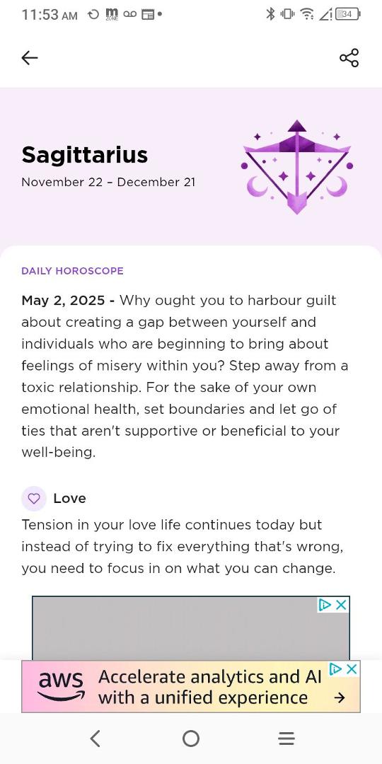 So true today's horoscope hit on point