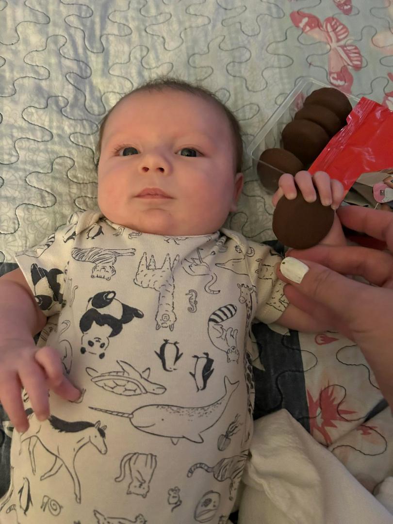 Oh my gosh! Beau got into Daddy’s Girl Scout cookies!!! 🤣