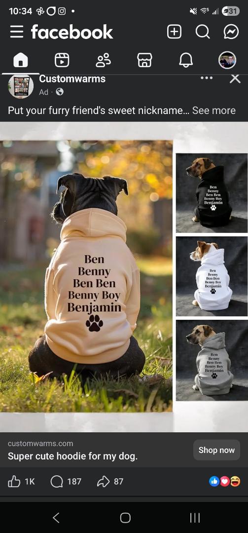 Stalkers. Look what they are advertising to me. (They must listen to me talk to Ben.)
