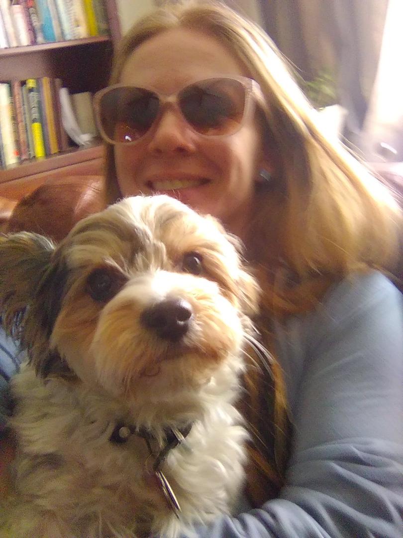 My new Daughter in law to be Nicole with my little doggie Maggie
