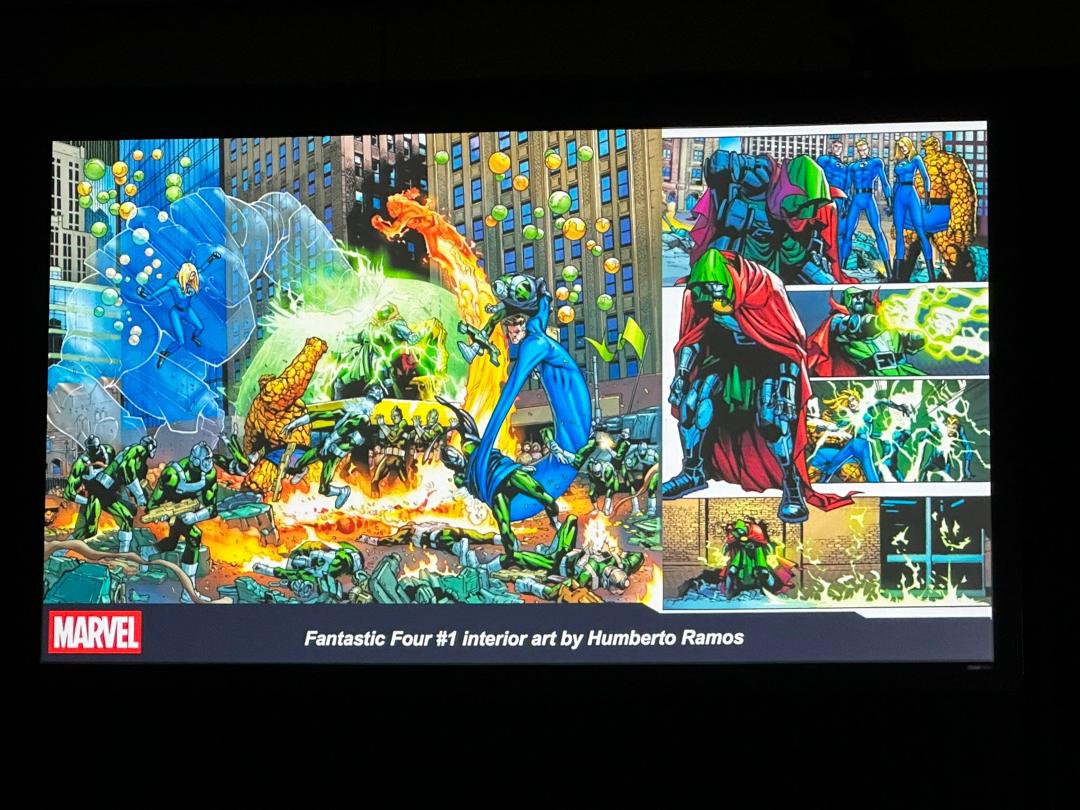 Marvel Fanfare Panel.  I did not know Tom Brevoot started out as a DC fan. It was all a FF themed Panel.  Saw behind the scenes visit film where the comic book pros visited the set.  I’m sure they’ll post it on the Marvel Y