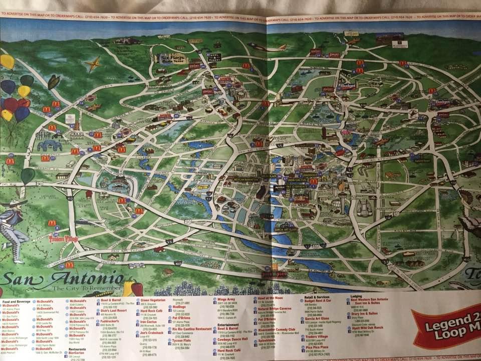 Map of San Antonio. The freeway system is crazy!