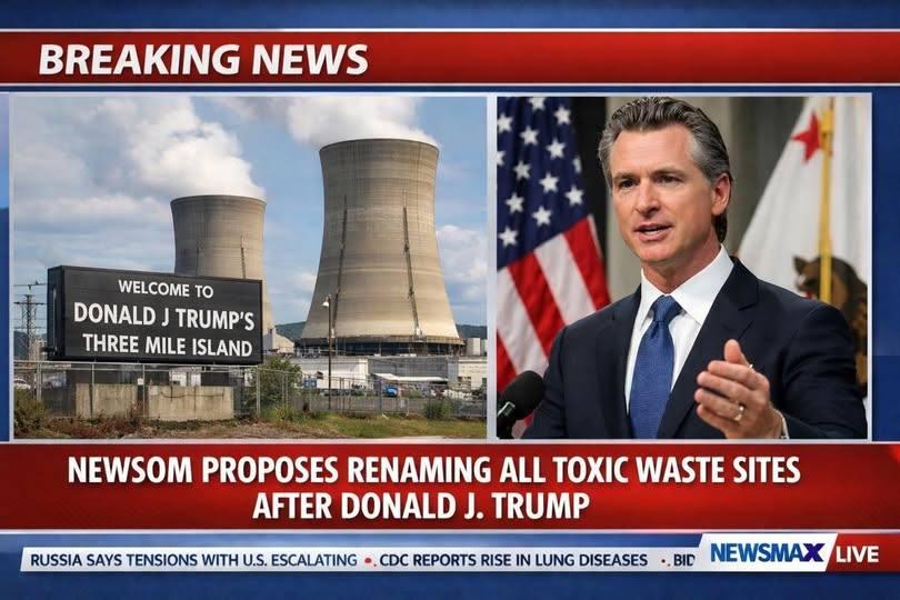 And now, with Newsom's proposal, we're slapping Trump's name on at least a dozen major toxic waste sites, turning them into monuments of his chaotic brilliance. Imagine Donald J. Trump's Love Canal in New York, honoring his