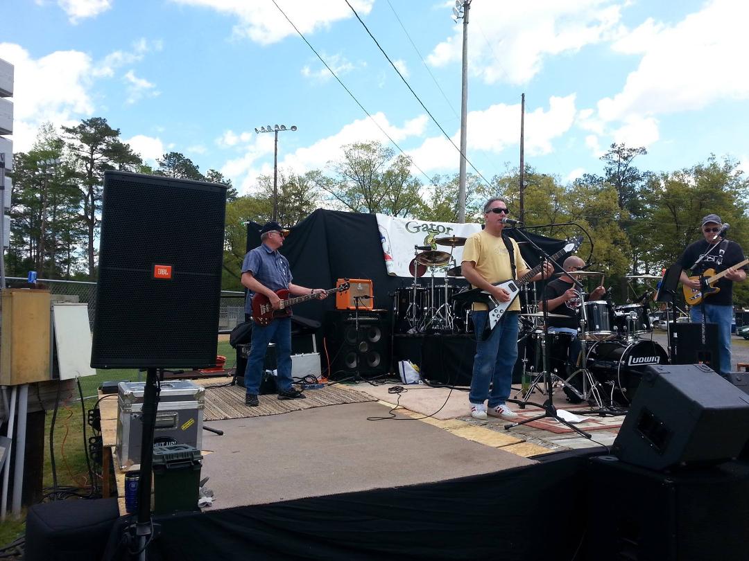 At the Wakefield Fair grounds for the "Ladies Auxiliary of the Hells Angles." We had to be good or they would have kicked our butts. The $50,000 PA system helped.