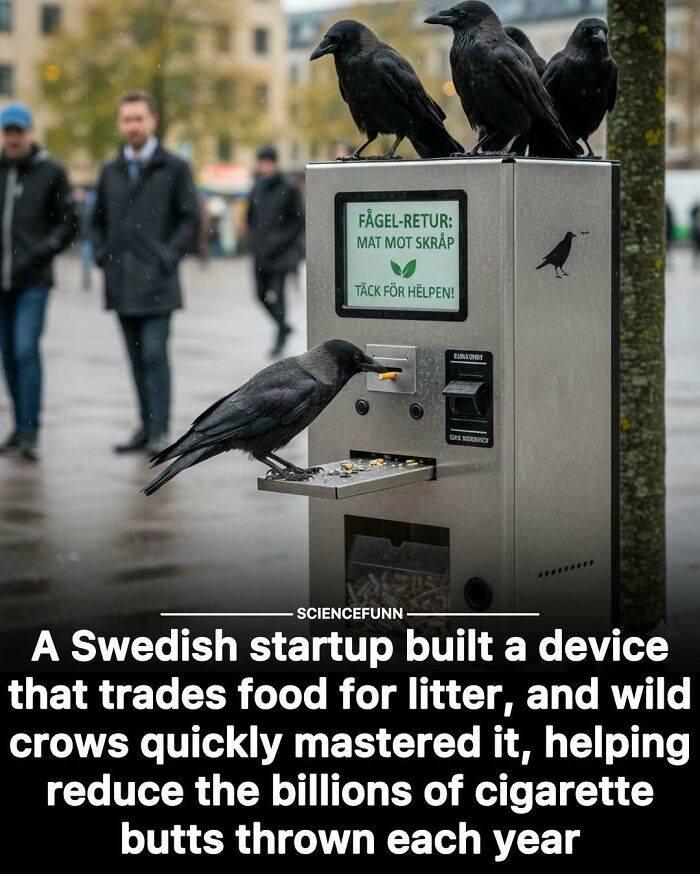 This is pretty cool.  Sad that it's easier to train crows to pick up butts than train humans not to toss them on the ground.