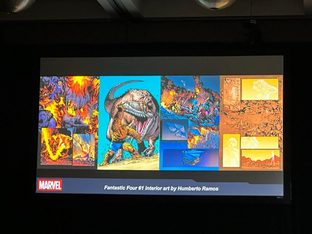 Marvel Fanfare Panel.  I did not know Tom Brevoot started out as a DC fan. It was all a FF themed Panel.  Saw behind the scenes visit film where the comic book pros visited the set.  I’m sure they’ll post it on the Marvel Y