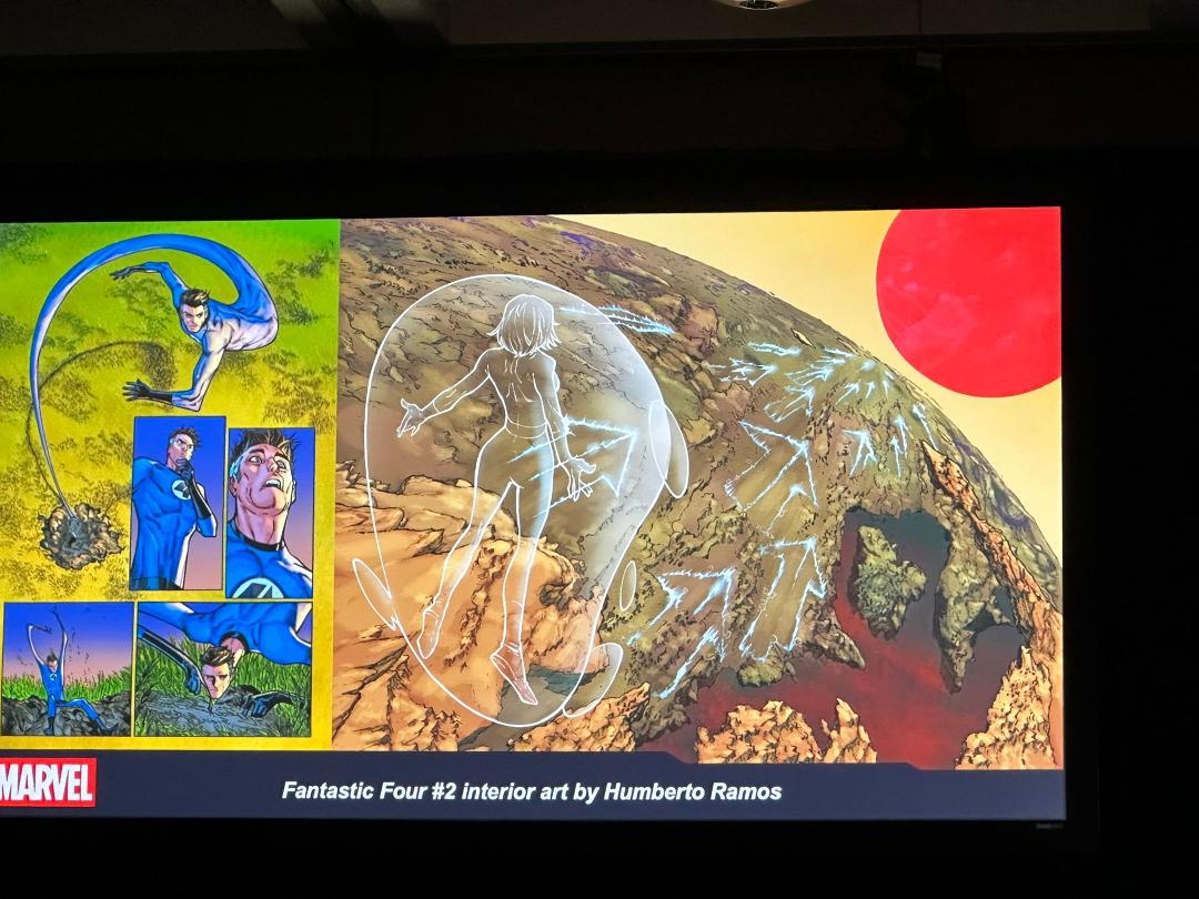 Marvel Fanfare Panel.  I did not know Tom Brevoot started out as a DC fan. It was all a FF themed Panel.  Saw behind the scenes visit film where the comic book pros visited the set.  I’m sure they’ll post it on the Marvel Y