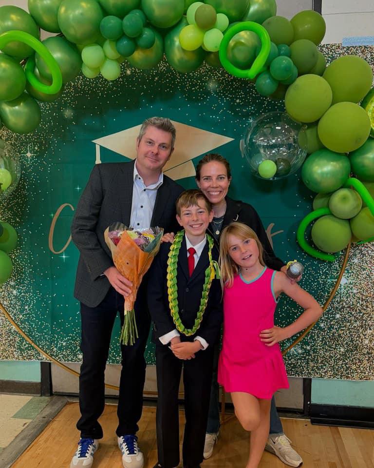 My first grandchild Owen will be going to Middle School next year- graduates 5th grade! 😲🤩
(son Ryan, Owen 11, daughter in law Danielle, granddaughter Olivia 9)
💚💙