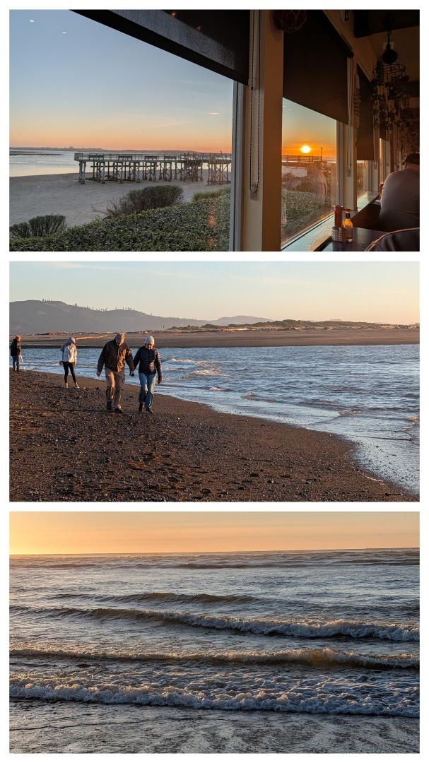 Top photo, we are eating at Moo's in Lincoln City.