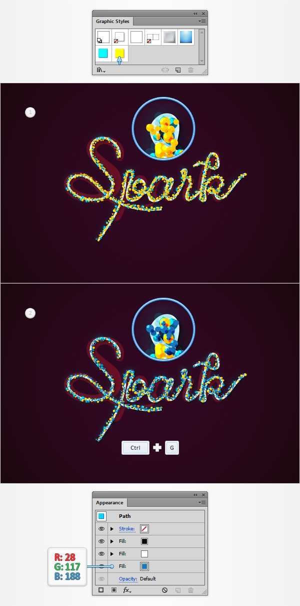 Colorful Sparkly Text