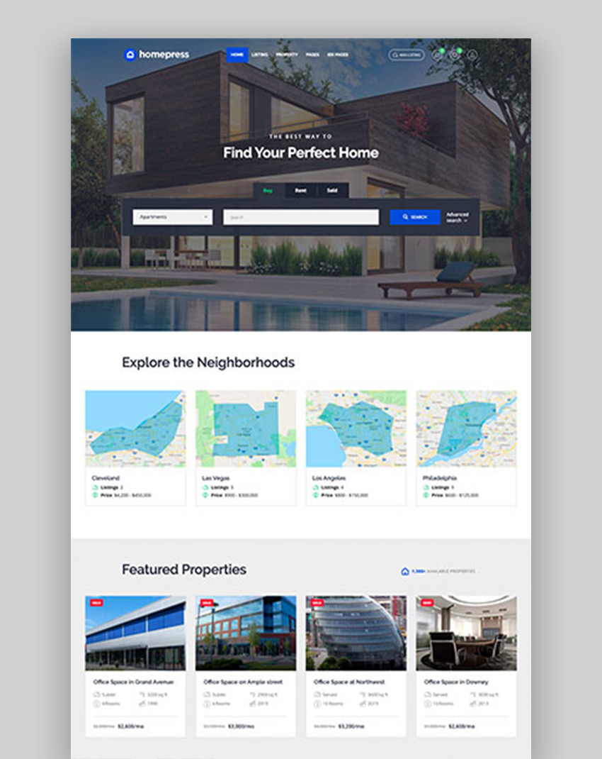 HomePress - Tema de WordPress para inmobiliaria