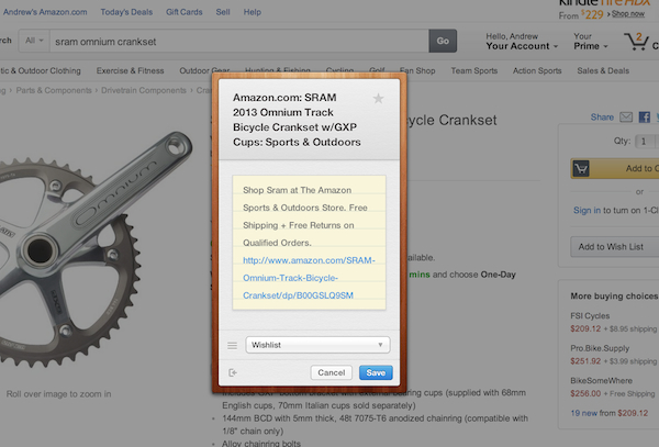 Using Add To Wunderlist in Chrome