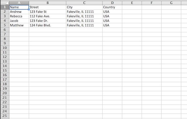 how to print address labels from excel on mac