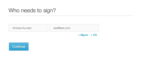 Requesting signatures using HelloSign within Google Docs